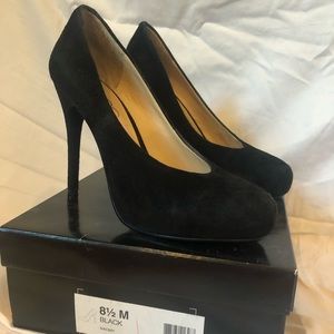 Black Suede BCBG Naomy Heels